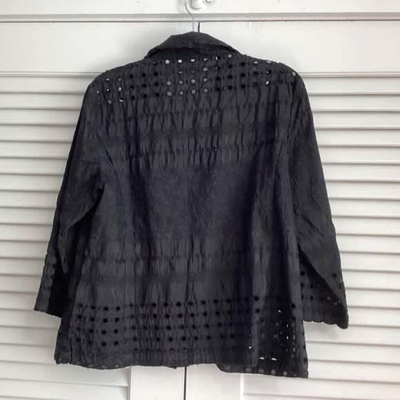 Chico’s Blazer Jacket Women’s Size 2 L Black - Picture 2 of 9